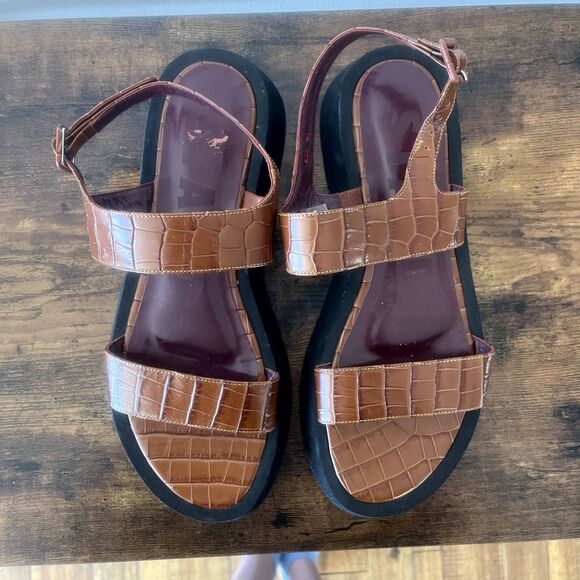 Staud Nicky Croc Sandals Size 41/10 - Picture 2 of 6